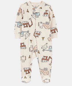 Pijama Construção Creme - 9m (6 a 9 meses) - Carter's