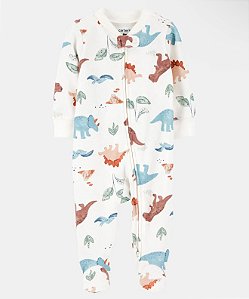 Pijama Branco Dino Azul/Marrom - RN - Carter's