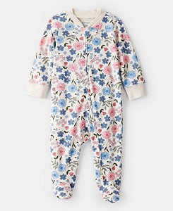 Pijama Floral Rosa/Azul - 6m (3 a 6 meses) - Carter's