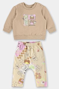Conjunto Blusão Good Memories Bege - Tam P - Up Baby