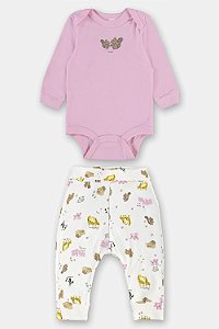 Conjunto Body Calça Esquilo Rosa - Tam M - Up Baby
