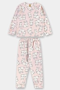 Pijama Blusa e Calça Coelho Rosa - Tam 1 - Up Baby
