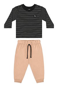 Conjunto Camiseta Preto Pati Nicki - Tam 3 - Quimby