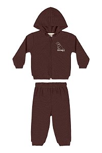 Conjunto Jaqueta Marrom Chocolate - Tam G - Quimby