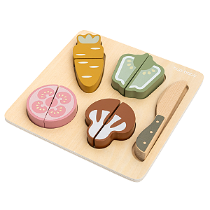 Brinquedo de Madeira Kit Vegetais Com Corte - Bup Baby