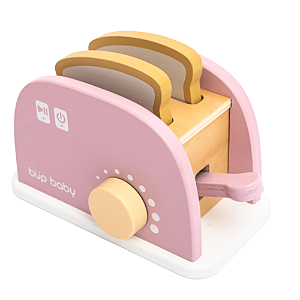 Brinquedo de Madeira Kit Torradeira Rosa - Bup Baby