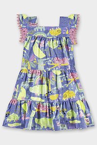 Vestido Tigre Azul/Rosa - Tam 4 - Up Baby