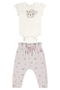 Conjunto Body/Calça Urso Laço - Tam G - Up Baby