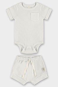 Conjunto Body/Short Sustentável Natural - Tam P - Up Baby