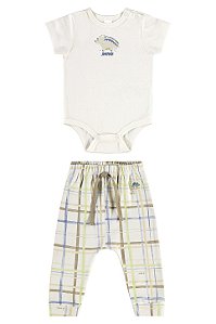 Conjunto Calça Dino Quadriculada - Tam M - Up Baby
