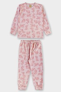 Pijama Calça Térmica Dog Rosa - Tam 2 - Up Baby