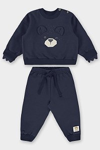 Conjunto Blusão Urso Azul Escuro - Tam 3 - Up Baby