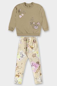 Conjunto Blusão Caqui Good Memories - Tam 4 - Up Baby