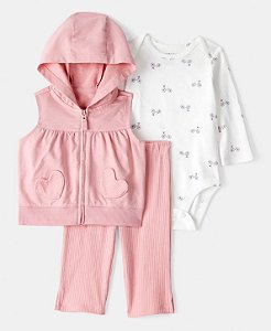 Conjunto Colete Bolso Coração - RN - Carter's
