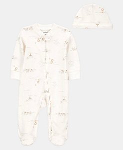 Pijama Macacão Leão + Touca - 3m (1 a 3 meses) - Carter's