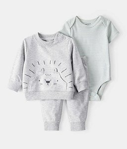 Conjunto 3 Peças Leão Cinza - 24m (18 a 24 meses) - Carter's