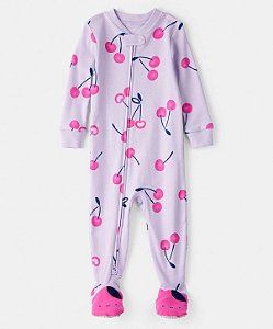 Pijama Macacão Cherry Lavanda - 18m (12 a 18 meses) - Carter's