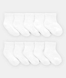 Kit 10 Meias Brancas - 12 a 24 meses - Carter's