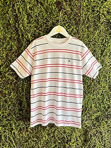 Camiseta Listrada Fresh White - Tam 10/12 - Tommy Hilfiger