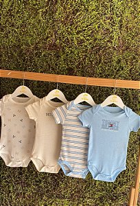 Kit 4 Bodys Azul Bebê - Tam 18m (18 a 24 meses) - Tommy Hilfiger