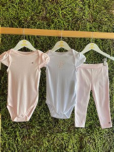 Conjunto 3 Peças Poa Rosinha - Tam 18m (18 a 24 meses) - Tommy Hilfiger
