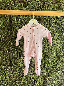 Macacão Zíper Rosinha Logo - 3m (0 a 3 meses) - Tommy Hilfiger
