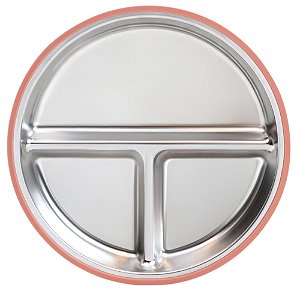 Pratinho em aço inoxidável e silicone Rosa - Buba
