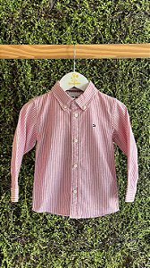 Camisa Social Listrada Vermelha - Tam 4 (4 anos) - Tommy Hilfiger