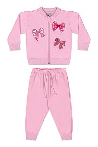 Conjunto Jaqueta Rosa Laço - Tam P - Quimby