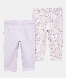 Kit 2 Calças Floral/Lilás - RN - Carter's