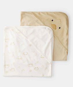 Kit 2 Toalhas Pato Amarelo/Branca - Carter's
