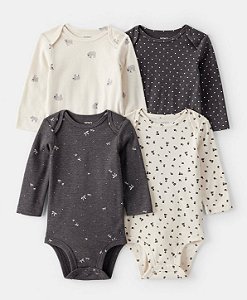 Kit 4 Bodys Ovelhas Black - 18m (12 a 18 meses) - Carter's