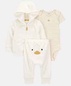 Conjunto 3 peças Pato Marfim - RN - Carter's