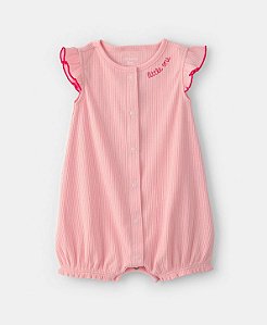 Romper Little One Ribana Rosa - 6m (3 a 6 meses) - Carter's