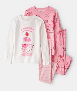 Kit 2 Pijamas Cupcake Rosa - 2T (2 a 3 anos) - Carter's
