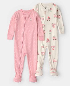 Kit 2 Macacões Sorvete Rosa - 2T (2 a 3 anos) - Carter's