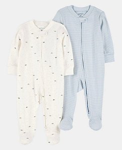 Kit 2 Macacões Azul Tartaruga - 3m (1 a 3 meses) - Carter's