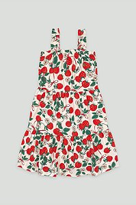 Vestido Branco Fruta Vermelha - Tam 6 - Up Baby
