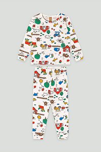 Pijama Calça Branco Roça - Tam 6 - Up Baby