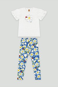 Conjunto Legging Azul Margarida - Tam 6 - Up Baby