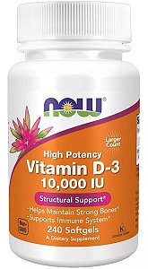 VITAMINA D3 10,000 UI NOW POTE 240 SOFTGELS