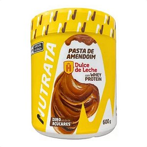 PASTA DE AMENDOIM COM WHEY PROTEIN NUTRATA POTE 600G DOCE DE LEITE
