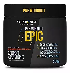 SUPLEMENTO EM PÓ EPIC 300G PROBIOTICA SABOR GUARANA COM LARANJA