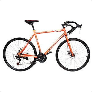 BICICLETA TRONOS SPEED ALUMINIO 700C 21 POL/21 VELOCIDADES/FREIO A DISCO/ARO29/LARANJA BOX