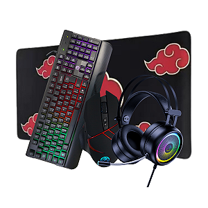 COMBO GAMER 4X1, TECLADO ABNT2 BPC-K7038 RAINBOW, MOUSE 2400DPI BPC-M781, HEADPHONE BPC- H1, MOUSEPAD  MP-7035C37