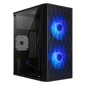 Gabinete Gamer BrazilPC BPC-N14B Micro-ATX Preto com 2 Coolers, Lateral em Acrílico e Frente Mesh
