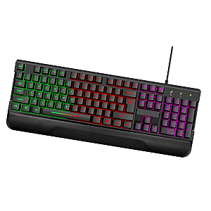 TECLADO USB BRAZILPC SEMI MECANICO GAMER BPC-K7038 PRETO COM ILUMINAÇÃO RAINBOW BOX   IF