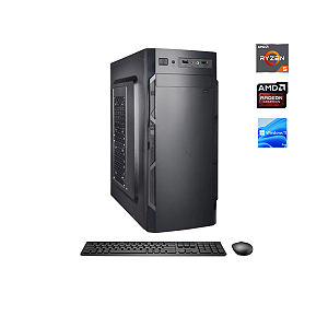 MICRO BRAZIL PC RYZEN 5 5500 16GB SSD 480GB BPC B450 VGA 8GB RX 580 WIN 11 PRO FONTE 500W