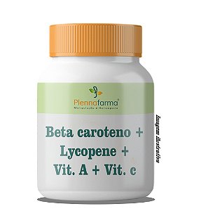 Beta caroteno 10mg + Lycopene 5mg + Vit.A 1000 ui + Vit. C 100mg 30 Caps