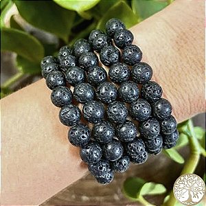 Pulseira de Pedra Vulcânica (esfera)